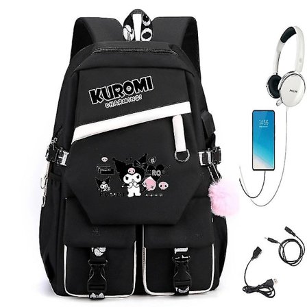 Kuromi skolväska flicka tecknad söt Sanrio Co Branded ryggsäck-u