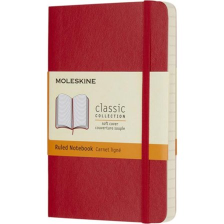 Moleskine Classic Pocket Soft Cover Ruled Notebook One Size Sca