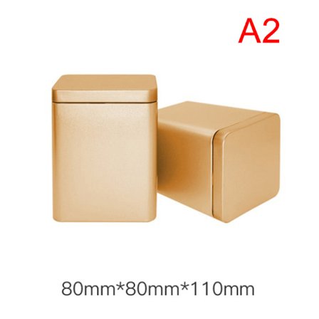 1 stk tedåser Firkantet metalemballage Opbevaringsboks Etui Lille dåse