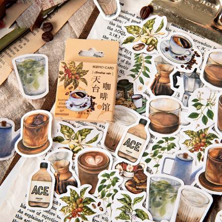 46 stk dekorative klistremerker Scrapbooking-etikett Dagbok Skrivesaker A