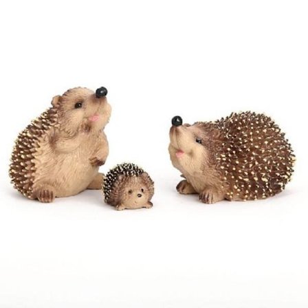 Pindsvinefigurer Havestatuer, 3 STK Plast Realistisk Jungle