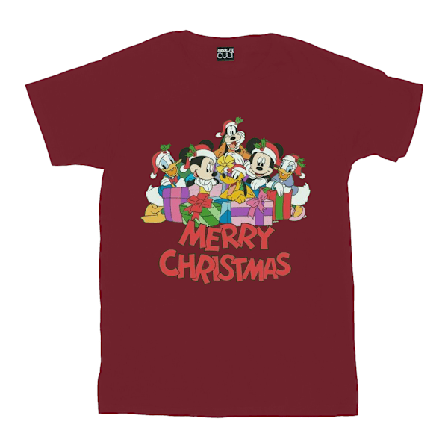 Disney Herr Mickey Mouse och vänner Jul T-shirt XXL Bordeaux