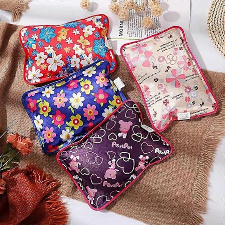 Oppladbar elektrisk varmeflaske med mykt fleece-trekk for menstruasjonssmerter, muskelsmerter, ryggsmerter