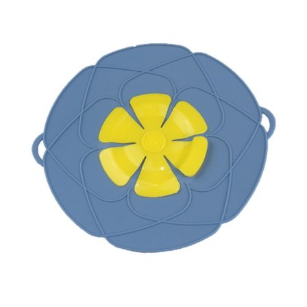 Blå - 26 cm - Silikonemadlavningsbeskytter til gryder og pander, mikroovnslåg, stænkskærm og dampdyse