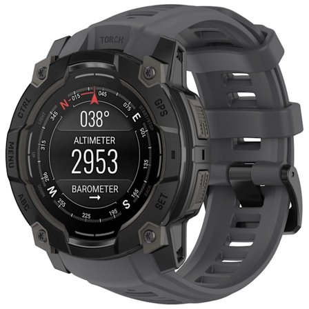 Silikonarmband för Garmin Instinct 3 (50mm) - Grafitgrå