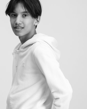 Calvin Klein MINI BADGE ZIP-THROUGH Wit Truien Jongens - Kids Brand Store