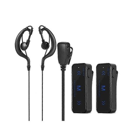 2 stk. Mini Walkie Talkie 400-470MHz 2-vejs radio 3W transceiver ørestykke headset ørevarmer USB-drevet