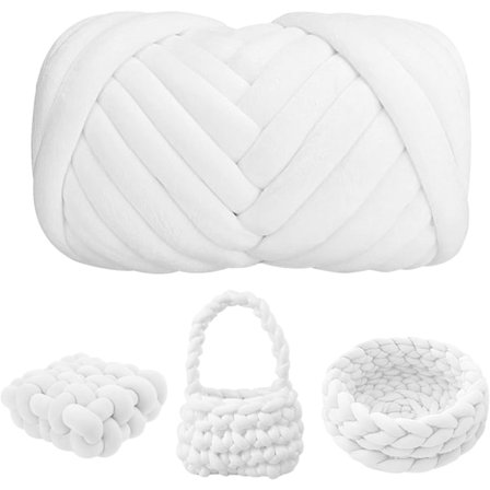 Garn Tykt Garn Håndstrik Garn Tyk Hæklegarn Super Tykt Garn Kernegarn til Armstrik Tæpper og Håndværk (500g)