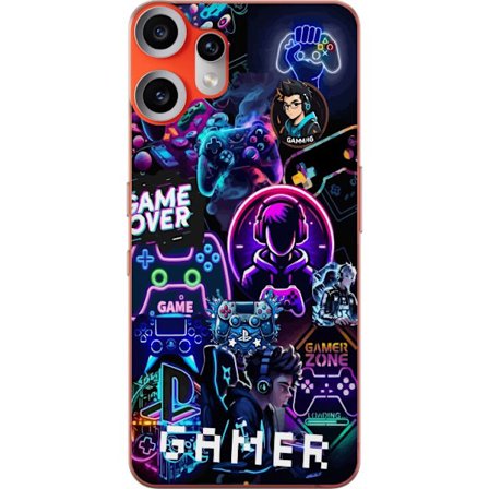 Kompatibelt Mobilskal till Nothing Nothing CMF Phone 2 Pro Neon Gamer Collage med Konsoler Headset och Gaming Vibes