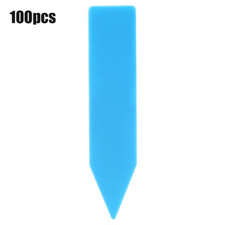 100 stk plastblomsterplante navn hageinnsats etikettmarkør (blå)