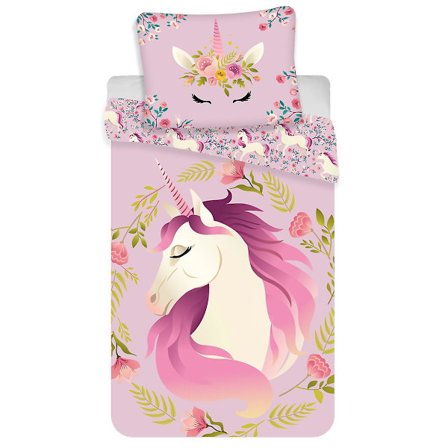 Yksisarvinen Kukka 100% Puuvilla Yhden Hengen Peittosetti - Eurooppalainen Koko