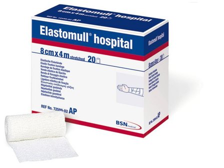 ELASTOMULL Binda 8cmx4m Latexfri 20/fp - Lyreco - Sjukvård och omsorg - Förband och fixering - Fixeringsbindor