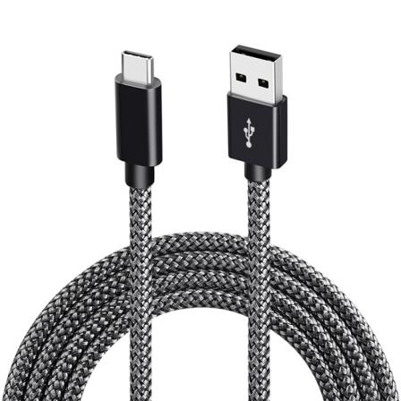 INF USB 2.0 - USB-C -kaapeli 3A pikalataus Musta 2 m