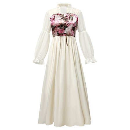 Kjole i fransk stil: Lett luksuriøs aftenkjole for Halloween-forestillinger og teaterkostymer