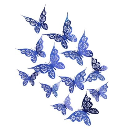 12 ST 3D Butterfly Väggdekaler För Hem Vardagsrum Sovrum Inredning Självhäftande 3D Hollow Butterfly Väggdekal