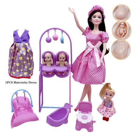 11,5 tommers 30 cm bevegelig ledd gravid Barbie-dukke stor mage pr