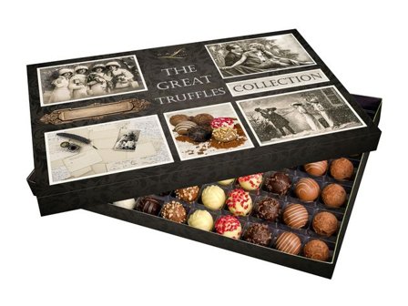 CARL CHOKLAD&PRESENT Choklad Truffles Collection ask 850g - Lyreco - Kök och servering - Ätbart - Godis och choklad