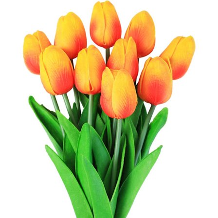 10 stk orange Kunstige Blomst Tulip Falsk Blomst Latex Materiale