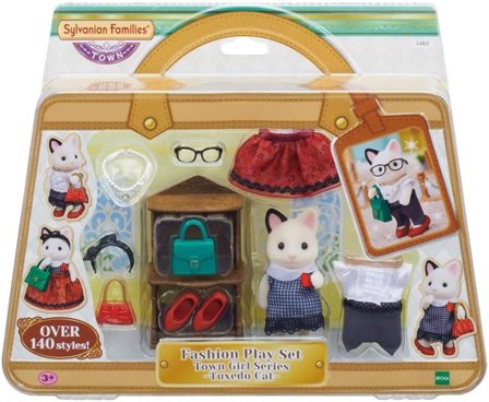 Sylvanian Families Byjente Tuxedo Cat Motesett