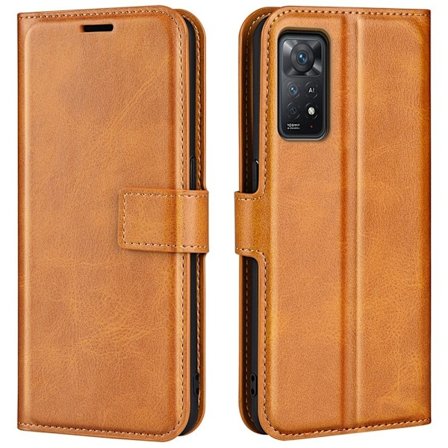 Hållbart konstläder Xiaomi Redmi Note 11S 5G / Xiaomi Redmi Note 11 Pro fodral med plånbok - Gul