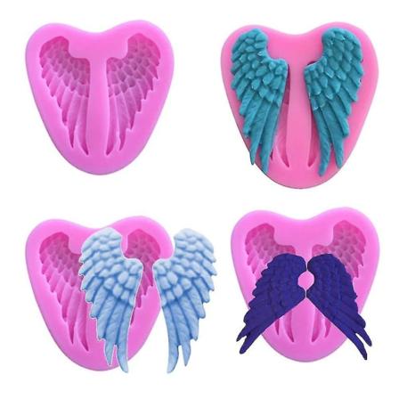 4 stk Englefluegelform Rød 3D Vinger Silikon Fondantform Til Fest Englefluegelform DIY Sjokoladeverktøy