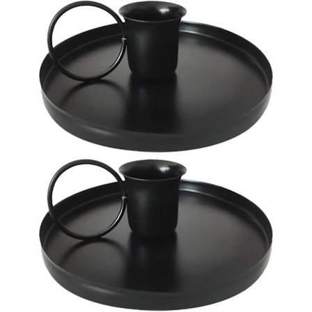 /EA/ Set of 2 Iron Candlestick Holders Antique Iron Cylindrical Suitable for Christmas Decoration Wedding Decoration Unique Candlestick