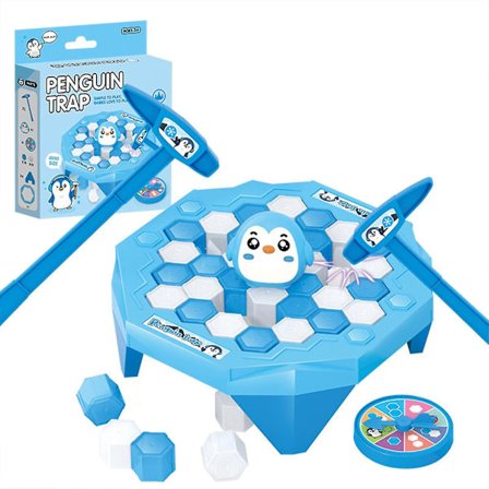 Pingvin Isbrytare Spel, Mini Interaktiv Leksak för Barn, Förälder-barn Kul (blå)