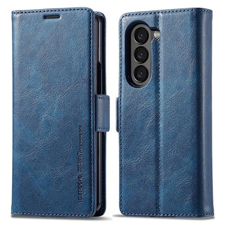 LC.IMEEKE Galaxy Z Fold 5 Fodral RFID Läder Blå