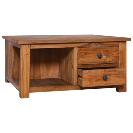 vidaXL Soffbord 68x68x33 cm massiv teak