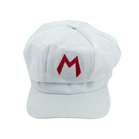 Super Mario Bros Luigi Hat Brevtryckt Cosplay Kostym Newsboy Cap Basebollkepsar För Vuxna Waluigi Wario Odyssey Cap [dB] White