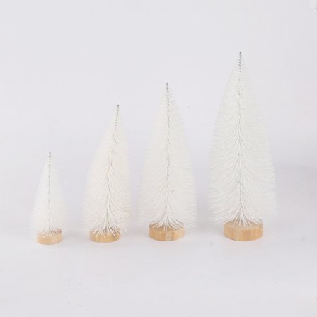 4 st juldekorationer Set furu vit furu strössel mini liten julgran