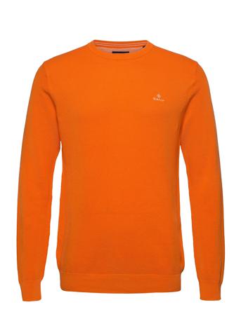 Cotton Pique C-Neck Neulepaita Pyöreä Kaula-aukko Oranssi GANT