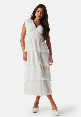 VILA Vilillian V-Neck plisse ankle dress Klær