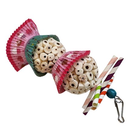 Sola Balls Bird Chew Toy Naturlige planteballer Makulerbar fôringsleke med bjeller