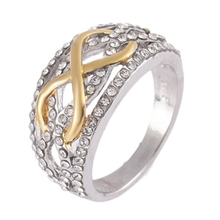 Kvinde Kunstig Diamant Ring Glitter Sten Evighedsløkke Mode Finger Smykker