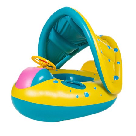 Svømme Ring Markise Unik Form Gassblære Komfortabel Ryggstøtte Svømme Ring for Barn Sommer Horn Båt