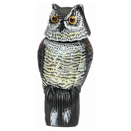 Stor realistisk uglelokkefugl med roterende hode fugl/due/kråkeskremmer