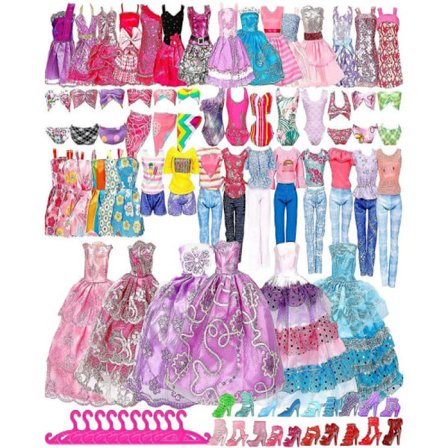 50 kpl/setti Barbie-nuken vaatteet kengät korut vaatteet tarvikkeet pukeutumisleikki 30 cm nukelle