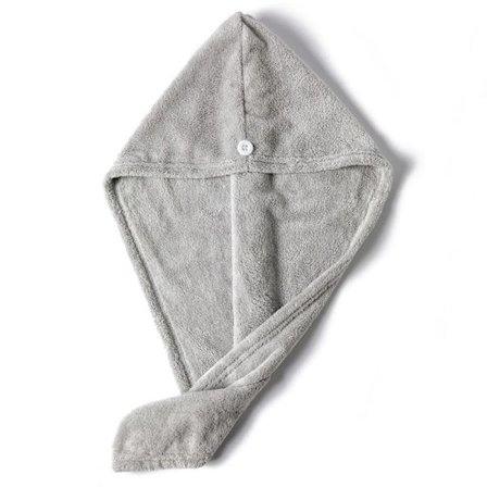 Mikrofiberhåndklæde til tørt hår - hurtigtørrende håndklæde til vådt hår - mikrofiberhåndklæde til tørt hår - håndklæde til vådt hår til piger (grå)