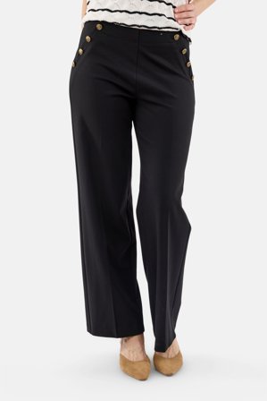 BRANDTEX - Bukser - Sort - Dekorative Knapper