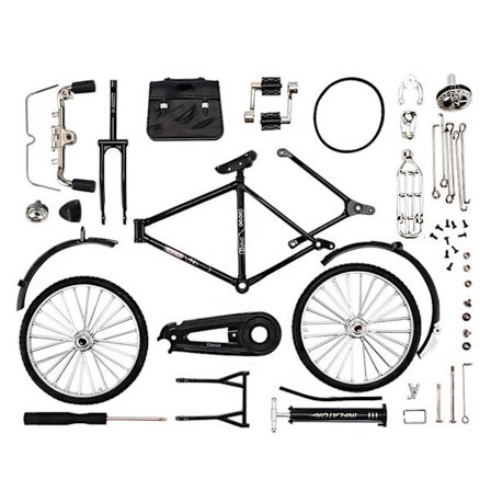 Retro cykelmodel kit, miniature metal ornament til kunstsamling, legetøj til børn - Perfet