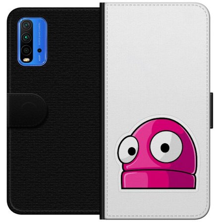 Kompatibelt Lommeboketui til Xiaomi Xiaomi Redmi Note 9 4G Rosa tegneseriefigur med store øyne i leken og humoristisk stil