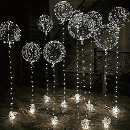 10 stk. varm hvid LED balloner, glødende kugle