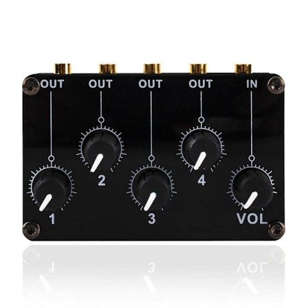 TM400 Mini Audio Mixer Passiv 1 Input 4 Output 3.5mm Justerbar Knap Volumenkontrol Multi-kanaler Professionel Stereo Lyd Audio Mixer Audio Tilbehør