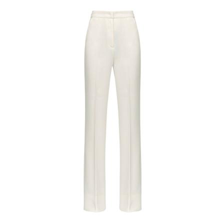 Pinko Litchi Pantalone Poly Crepe Hvid, Dame Bukser