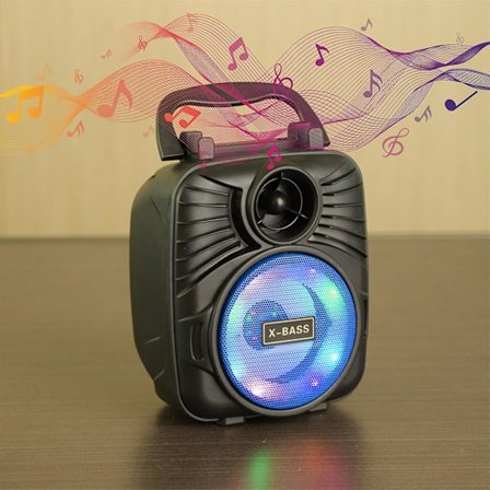 Bluetooth-högtalare, utomhus bärbar mobiltelefonhållare, kortinsättning, USB-flash-enhet, färgglatt löpljus, bärbart litet ljudsystem