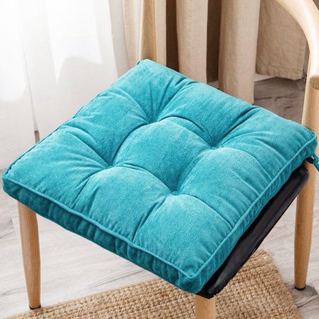 Tykk polstret stoff sete pute, uteplass stol pute 17" x 17"