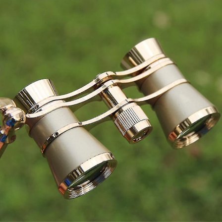 Mini metallkikkert 3x25 lett retro kikkert med innebygd sammenleggbar håndtak for voksne barn kvinner i musikalske konserter - gull