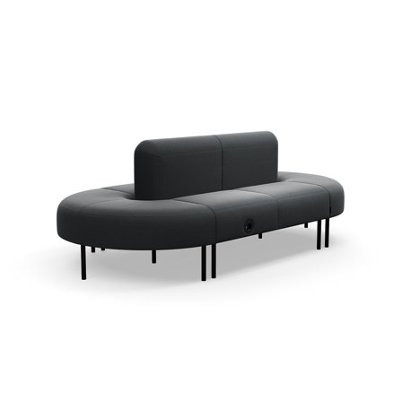 Sofa VARIETY, geschlossener Schwung, mit USB-Steckdose, Stoff Pod CS, anthrazit