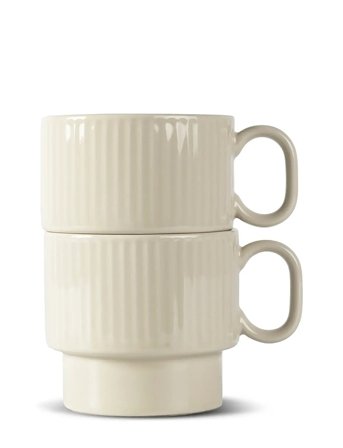 Sagaform Coffee & More Tea Mug, 2-Pcs - Cream - ONE SIZE